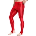 thumbnail image 4 of iefiel Leggings de Sport Brillants pour Hommes, Yoga, Course, Compression, Rouge A TG, 4 of 6