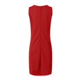 thumbnail image 5 of NIEWTR Womens Summer Dress Crew Neck Button Decoration Sleeveless Sundresses Work Casual Tank Dress(Red,L), 5 of 6