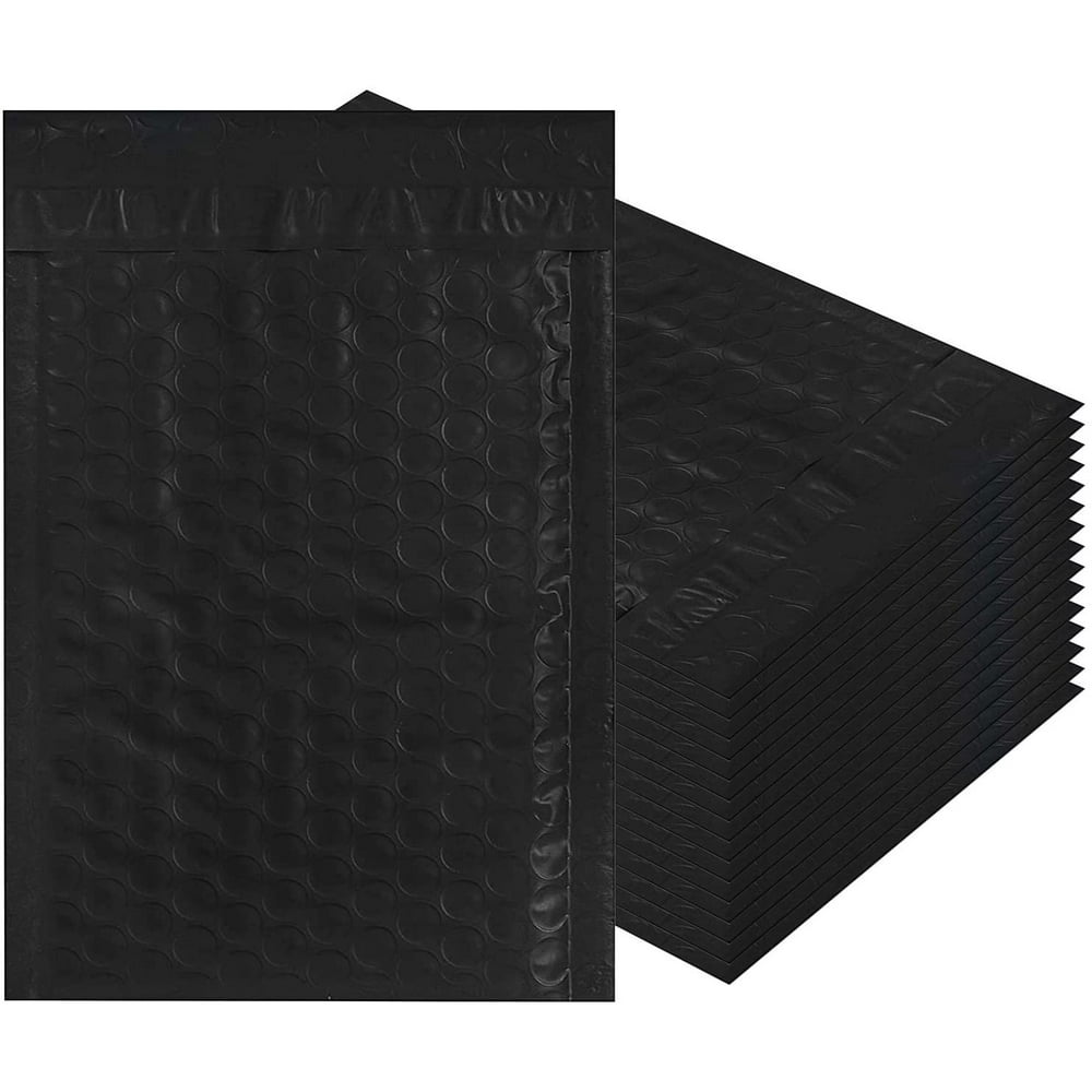 Black Poly Bubble mailers 10.5 x 15 Padded envelopes 10 1/2 x 15. Pack of 10 Poly Cushion