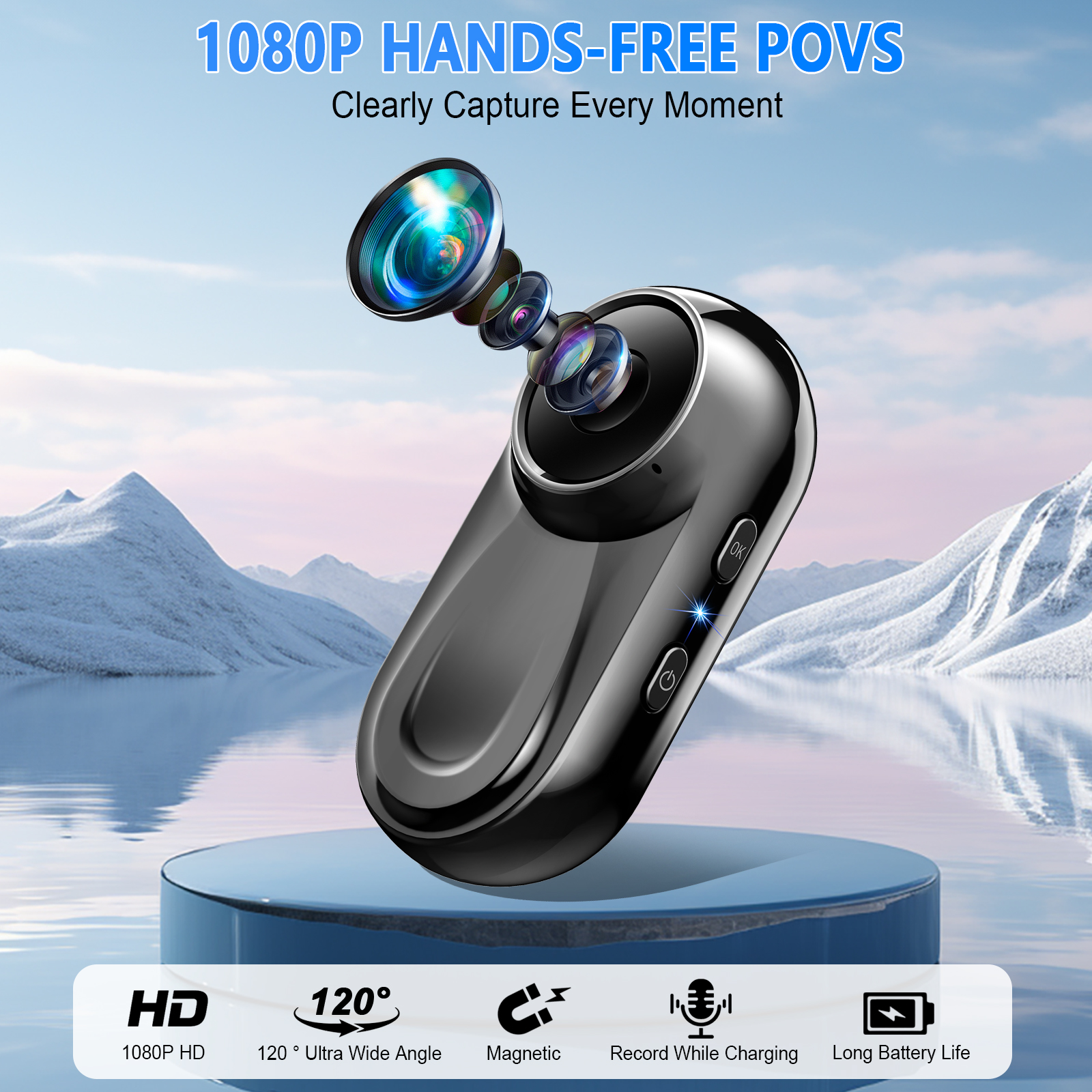 Geryst Mini 1080P Action Camera with 360° Clip Mount photo 6