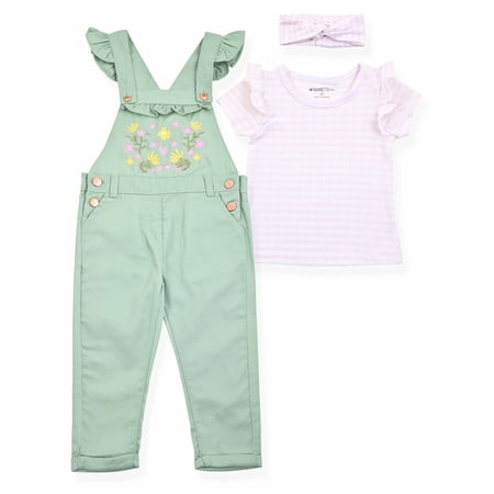 

Nannette Toddler Girls Twill Overall W/Headband Size 2T-4T