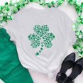 thumbnail image 2 of St Patricks Day Shirts for Women Glitter Shamrock Print 3/4 Sleeve Tops Crewneck Pullover Blouse Lucky Clover Tshirt, 2 of 5