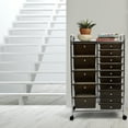 thumbnail image 2 of Seville Classics 15 Drawer Organizer Cart with Wheels, Black, 2 of 9