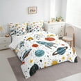 thumbnail image 3 of Homewish Space Ship Rocket 7-Piece Twin Bedding Sets,Cartoon Universe Planet Bedding Comforter Set,Colorful Stars Print Sheet Sets For Teens,Breathable Home Decor, 3 of 8