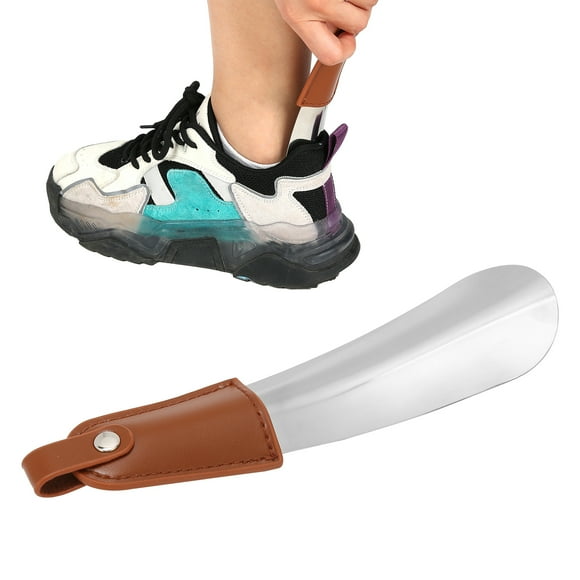 Shoe Horn, Portable Shoe Horn Practical PU Leather Handle Light Weight for The Elderly for Toddler for Villa for Home