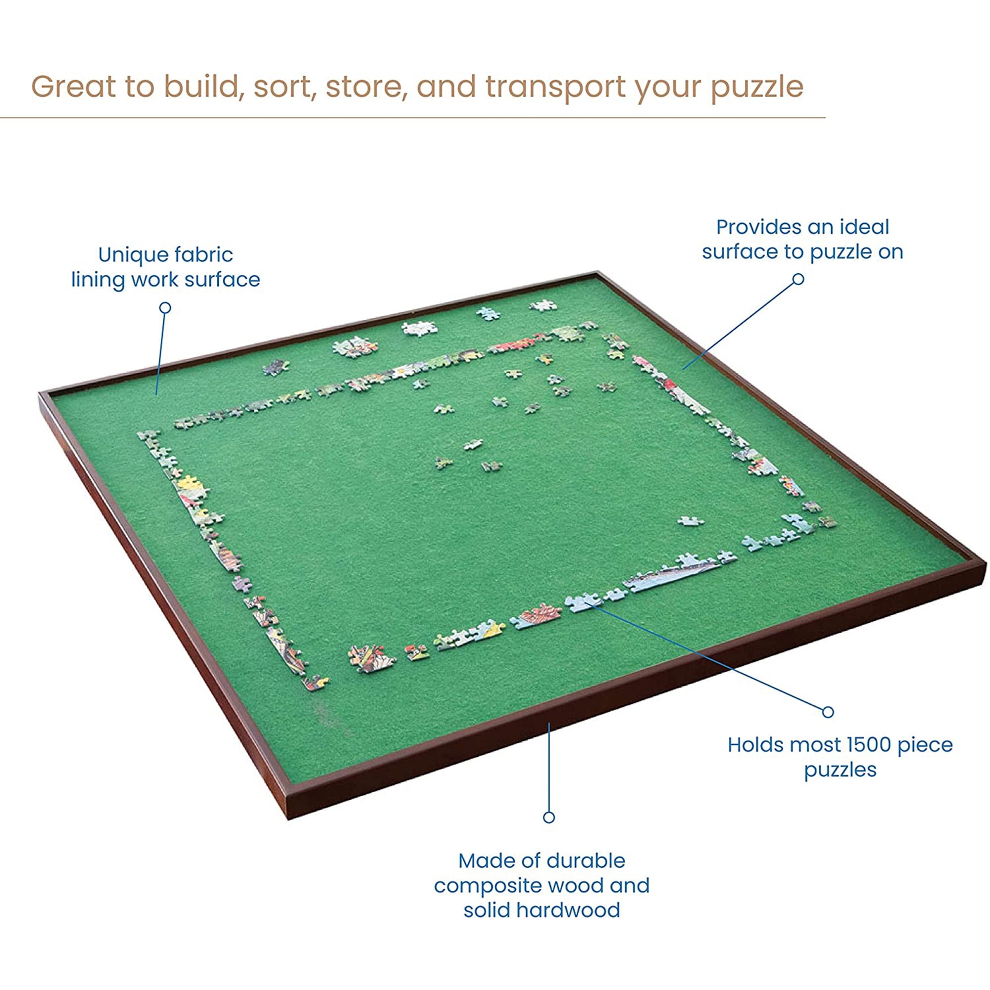 Bits and Pieces Square 1500 Piece Jigsaw Puzzle Board Spinner, 34 Inches