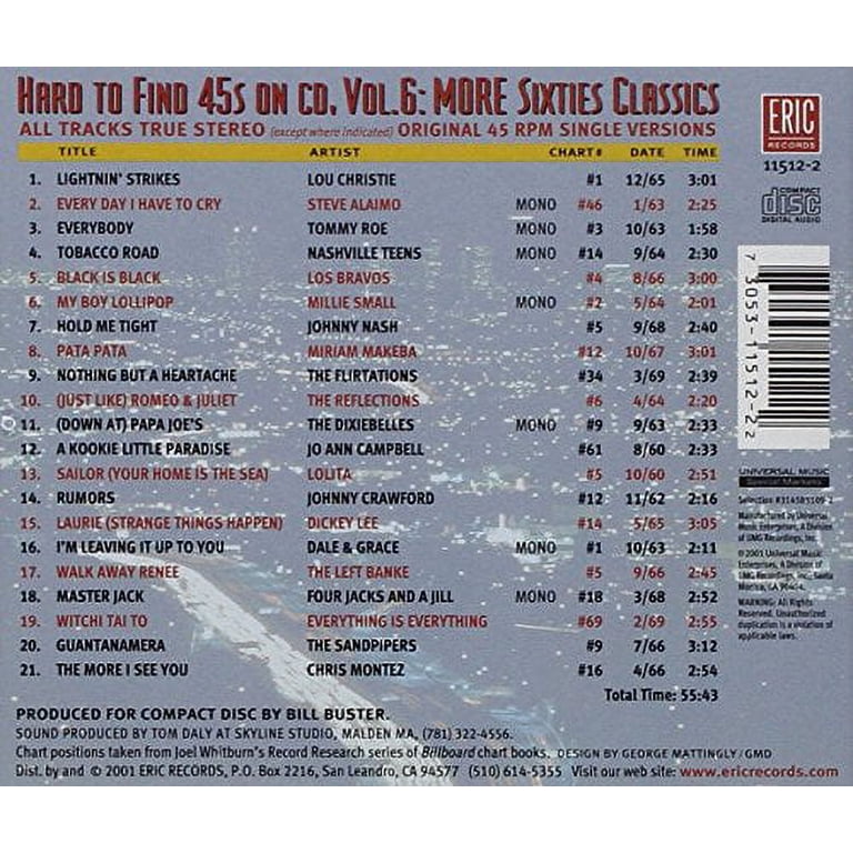 Various Artists - Hard-To-Find 45's On CD, Vol. 6: More 60S