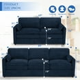 thumbnail image 6 of FamiTOP Chenille 69” Love Seat & 89” 3-Seat Sofa w/Thick Seat & Backrest Cushions, Modern Couch Set with Soft Pillows, Upholstered 3 Seat & 2 Seat Sofa w/Sturdy Frame for Office, Living Room, Blue, 6 of 7