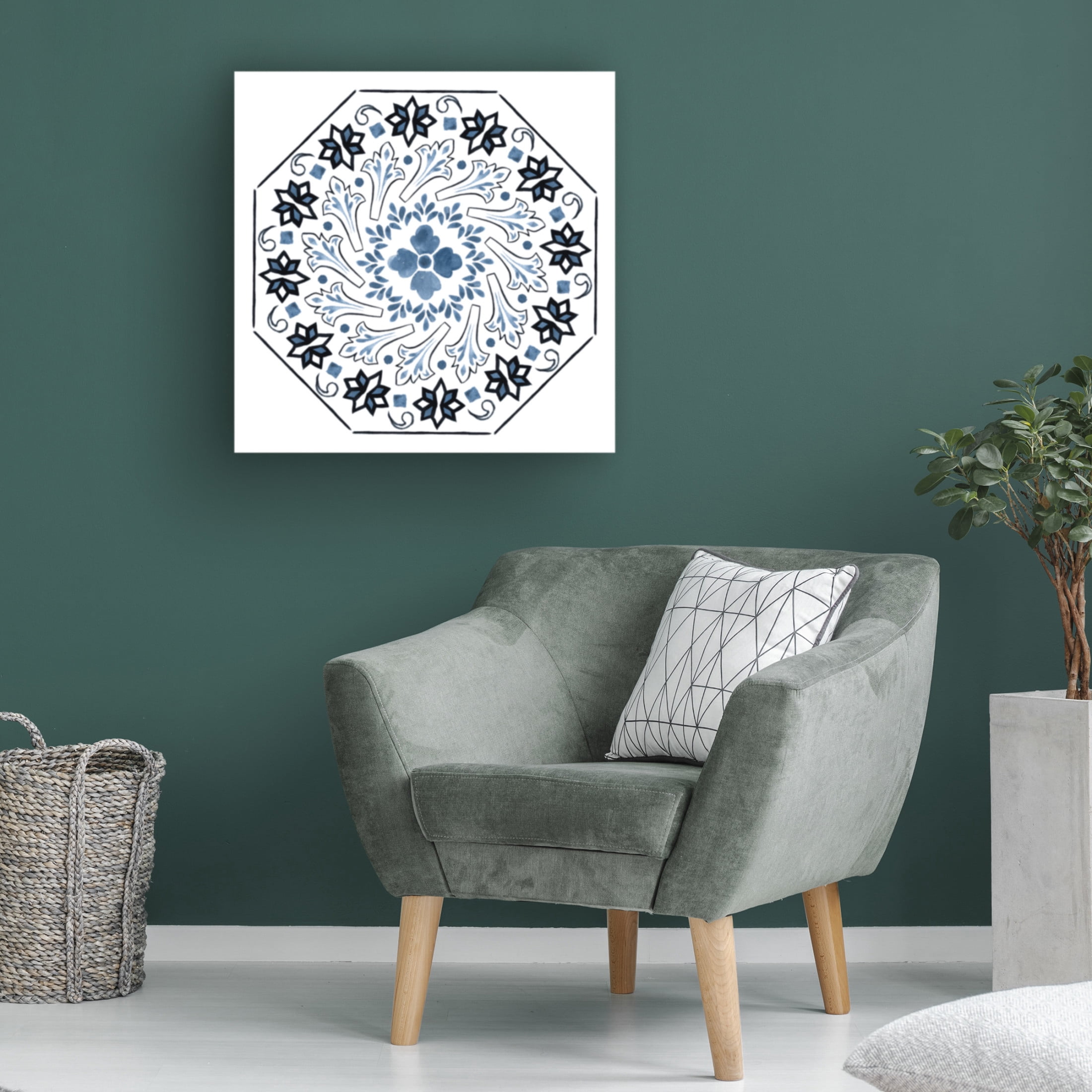 Canvas Wall Art - Melissa Wang 'Bleu Indigo IV' Wall Art for Living Room, Bedroom, or Office Décor by Trademark Fine Art - 35 x 35 Inches