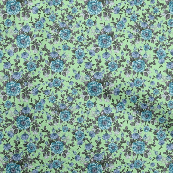 oneOone Georgette Viscose Mint Green Fabric Florals Quilting Supplies Print Sewing Fabric By The Yard 42 Inch Wide
