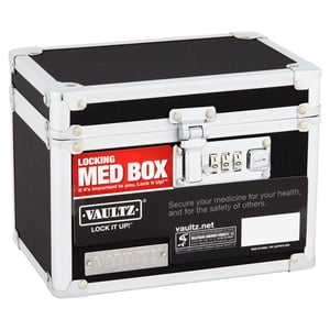 Image of Vaultz Medicine Lock Box w/ Combination Lock - 5 x 7 x 5" Cabinet Safe, Black (B07KBFNZC3)