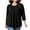 Black, variant on Plus Size Tops for Women Casual 3/4 Sleeve Blouses Loose Fit Pleated Tie-Dye Blue Shirt