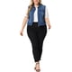 thumbnail image 2 of Chaleco de mezclilla sin mangas Agnes Orinda Plus Size para mujeres, chaqueta de jeans con cierre y botones, talla 3X, azul mezclilla, 2 of 6
