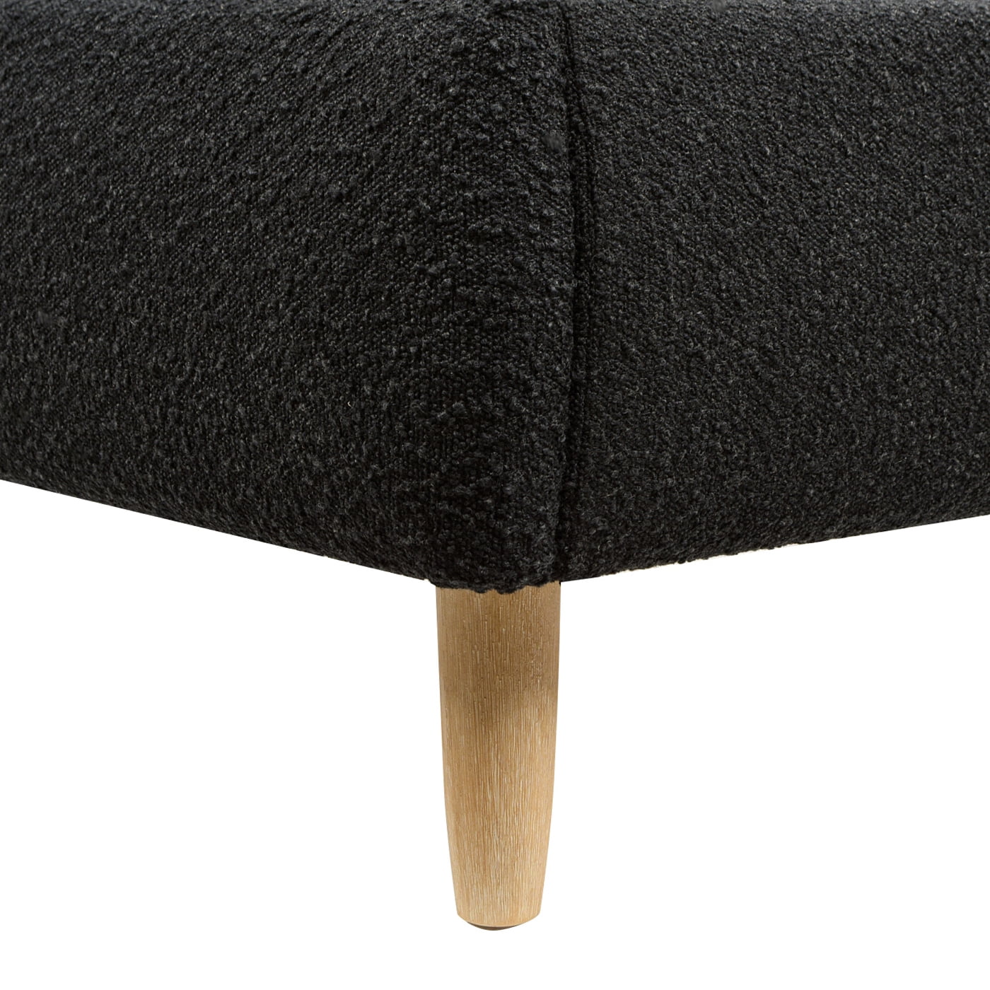 Jennifer Taylor Home Roman Curved Headboard Upholstered Platform Bed, King, Ebony Black Boucle