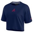 thumbnail image 2 of Women's Navy Atlanta Braves Elements Super Soft Boxy Cropped T-Shirt, 2 of 7
