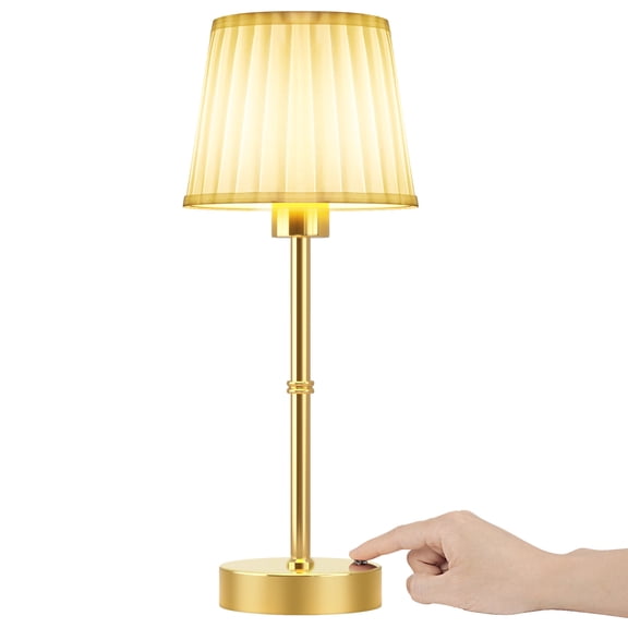 FRIDEKO HOME 15.75" LED Cordless Table Lamp, 5000mAh Rechargeable Battery Operated Bedside Lamps, Touch Stepless Dimmable Bedside Night Lamp for Bedroom Decor Office Dinning Room Kitchen (1PCS)
