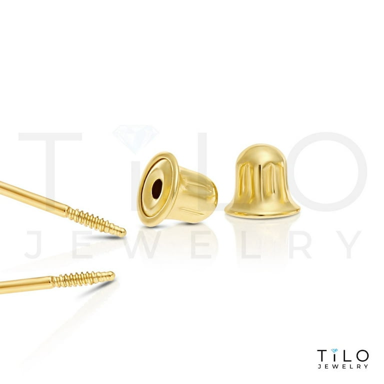 10Pcs 14K Yellow Gold Earring Backs Secure Ear Locking for Stud Earrings –  Tacos Y Mas