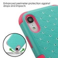 thumbnail image 4 of Apple iPhone XR (6.1 inch) Phone Case Tuff Hybrid Shockproof Bling Rhinestones Dual Layer Hard Soft Protective Hard Case with Magnetic Metal Stand Teal Green Phone Case for Apple iPhone Xr (6.1"), 4 of 4
