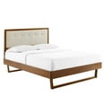 thumbnail image 4 of Modway Willow Twin Wood Platform Bed With Angular Frame, Walnut/Beige, 4 of 6