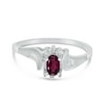 thumbnail image 6 of 10k White Gold Oval Rhodolite Garnet And Diamond Satin Finish Ring, 6 of 6