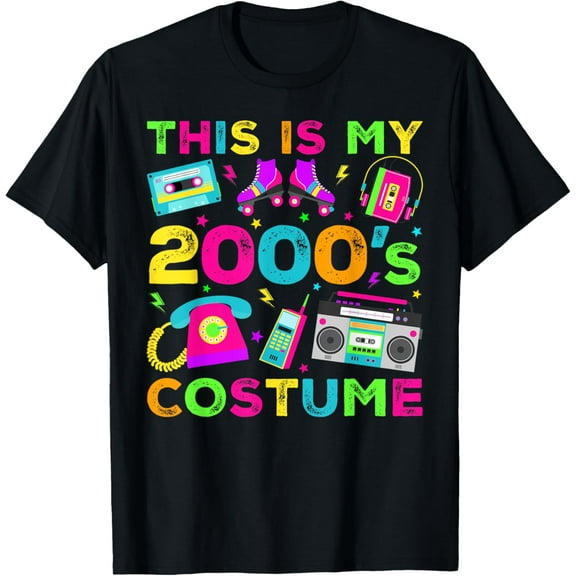 This Is My 2000s Costume 2000's style 2000s Retro Party T-Shirt men and women can wear, black, white, gifts