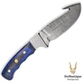 thumbnail image 5 of FRD: Compact Damascus Guthook Hunting Knife - Blue Grip, 5 of 5