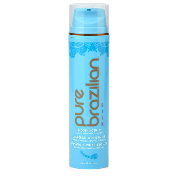 Pure Brazilian Silk Smoothing Balm with Keratin, Hydrolyzed Silk & Coconut Oil, Anti-Frizz, Nourishing & Strengthening Formula, Salon-Quality Treatment, 6.78 Oz