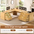thumbnail image 6 of Fluted 78.7" L Shaped Computer Desk with 6 Drawers, Corner Office Desk, 6 of 7