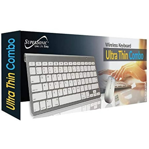 Supersonic 2.4GHz Ultra-Slim Wireless Keyboard/Mouse Combo with Advanced Movement Detection