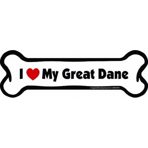Imagine This Bone Car Magnet, I Love My Grate Dane, 2-Inch by 7-Inch