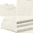 thumbnail image 6 of ZCFZJW Mens Cable Knit Sweater Lightweight Casual Long Leeve Crewneck Pullover Sweaters Basic Twist Textured Fisherman Sweater Tops White XXL, 6 of 8