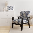 thumbnail image 2 of Designart "Victorian Rococo Charm In Cobalt Blue II" Blue Floral Upholstered Accent Chair - Cottage Arm Chair For Bedroom, 2 of 7