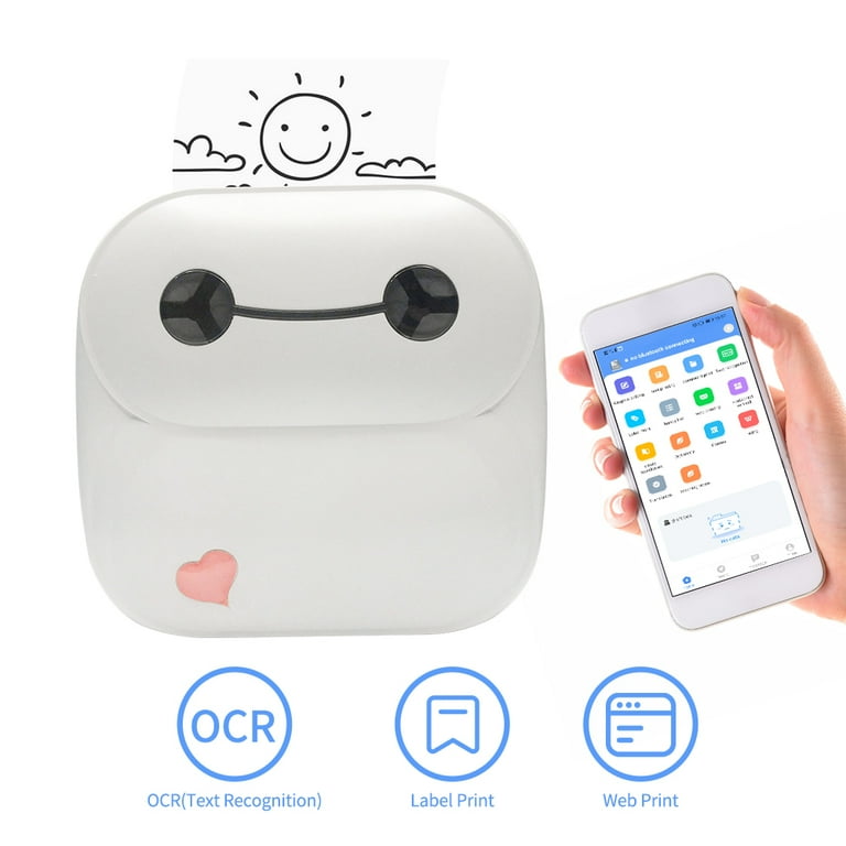 PeriPage Pocket Printer Mini Portable Thermal Printer Thermal Label Printer 203dpi BT Wireless Connection Use + 9 Rolls Color Thermal Paper + 3 Rolls ...