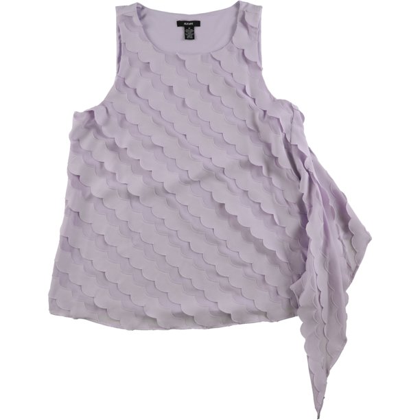 Alfani Blusa festoneada para mujer, Púrpura, X-Large Alfani Pull-over