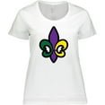 thumbnail image 3 of Inktastic Fleur De Lis Mardi Gras Holiday Women's Plus Size T-Shirt, 3 of 5