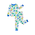 thumbnail image 1 of PatPat Pijamas de bambú para niños pequeños y niños con estampado divertido (conjunto de 2 piezas ajustado), 1 of 3