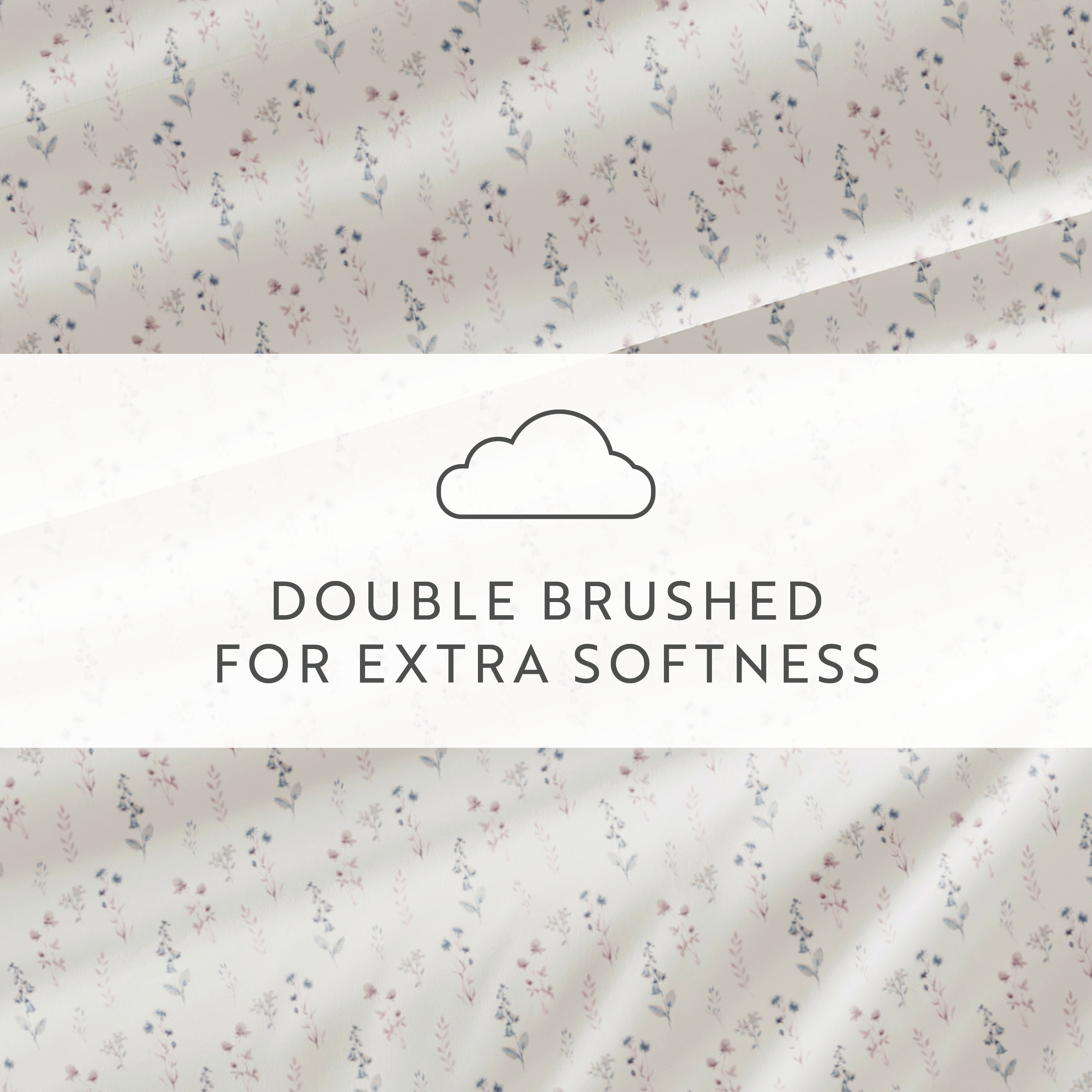 Noble Linens 4 Piece Pattern Microfiber Bed Sheets Set, Ivory Painted Meadow, Twin