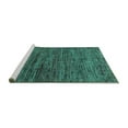 thumbnail image 2 of Ahgly Company Machine Washable Indoor Square Oriental Turquoise Blue Modern Area Rugs, 3' Square, 2 of 4