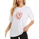thumbnail image 1 of Women's Heart Graphic Tees 2025 Summer Tops Cute Cotton Casual Short Sleeve Crewneck T Shirts, 1 of 7