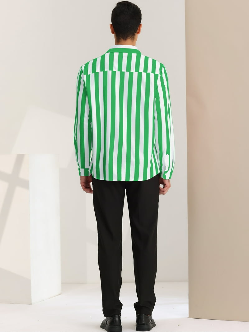 green emerald velvet dress Non-Iron Cotton Stripe Dress Shirt with Contrast Trim main image 0