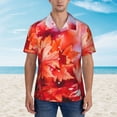 thumbnail image 4 of Daiia Autumn Maple Leaves Hawaiian Shirt for Men Gentle Cotton Regular Short Sleeve Casual-Large, 4 of 9