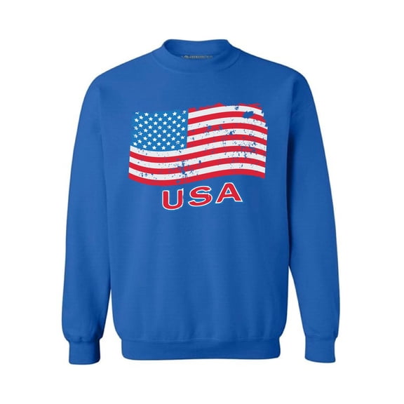 Awkward Styles Unisex Distressed USA Flag Graphic Sweatshirt Tops USA Independence Day 4th Of July