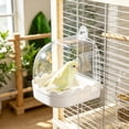 thumbnail image 5 of FastXmas Bird Cage Bath Hanging Parrot Bath Tub Water Shower Food Feeder Holder Tray Bird Bath Supplies for Small Birds Canary Budgies Cockatiel Lovebirds (White), 5 of 6