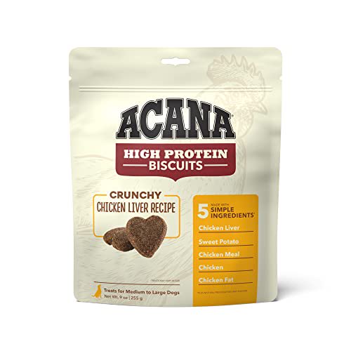 ACANA Crunchy Biscuits Dog, High Protein, Treats Chicken Liver Recipe, Large