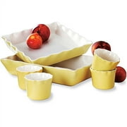 6 Pc. Ruffle Stoneware, Butter Yellow