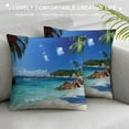 thumbnail image 3 of Orinice Palm Trees Graphic Decorative Cushion Throw Pillow Cover for Home Couch Living Room Bed Sofa 22x22in, 3 of 5