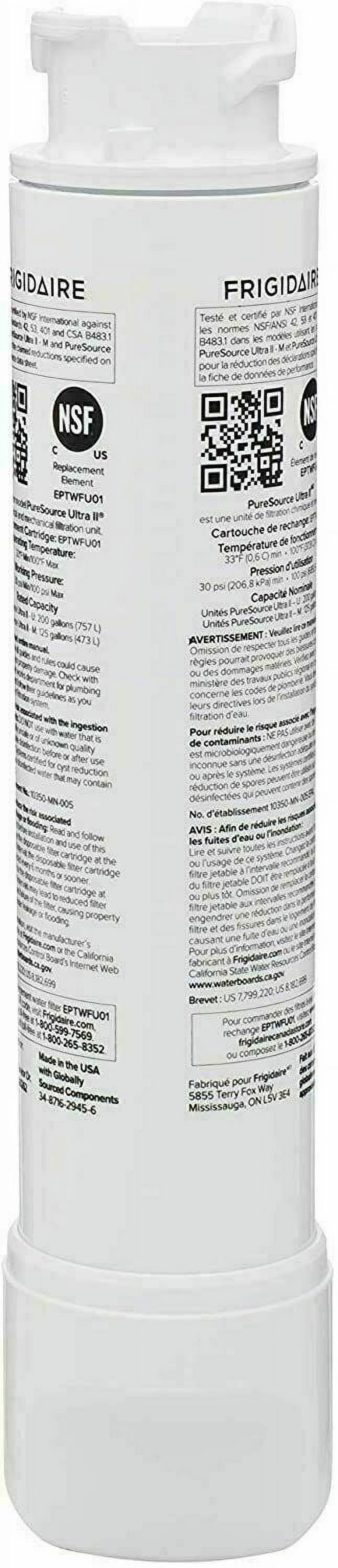 2Pack EPTWFU01 Frigidaire Replacement Filter for Frigidaire Pure Source Ultra II