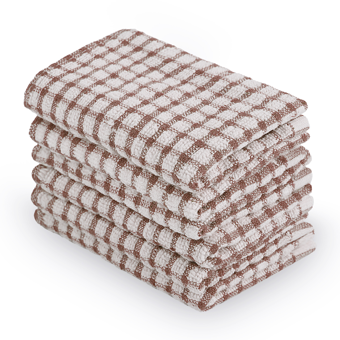 REGALWOVEN 6Pcs Kitchen Restaurant Hotel Terry Cotton Dish Cleaning Towels, Coffee 10.5"x15" - image 2 of 6