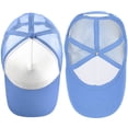 thumbnail image 4 of Falari 5-Panel Mesh Baseball Cap, Trucker Hat, Structured Plain Design, Cotton, Adjustable Size - Black & Sky Blue, 4 of 7