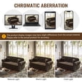 thumbnail image 7 of FFH 63" Chesterfield Sofa with Movable Ottoman, 2 Seater Velvet Couch for Living Room, Brown, 7 of 7